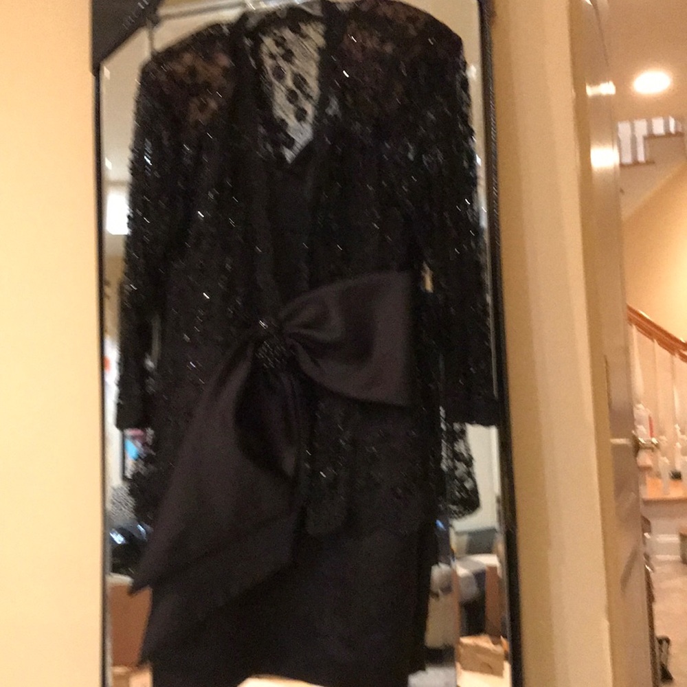 Black two piece cocktail dress